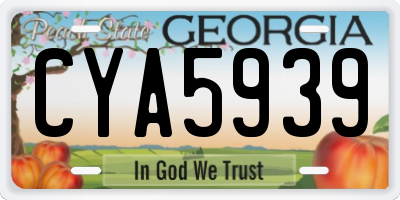 GA license plate CYA5939