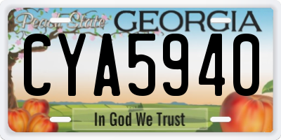 GA license plate CYA5940