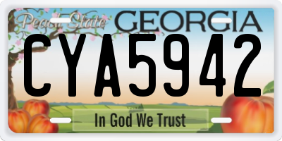 GA license plate CYA5942