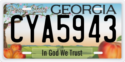 GA license plate CYA5943