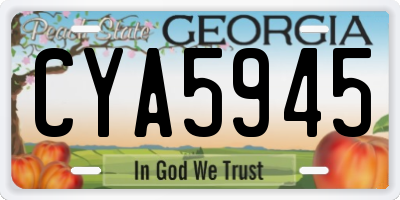 GA license plate CYA5945