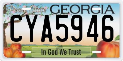 GA license plate CYA5946