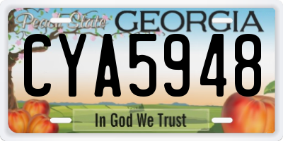 GA license plate CYA5948