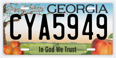 GA license plate CYA5949
