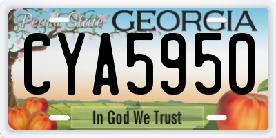 GA license plate CYA5950