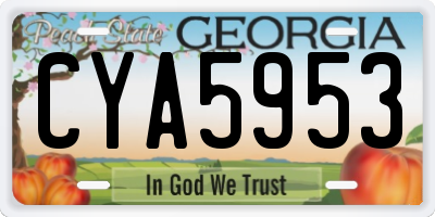 GA license plate CYA5953