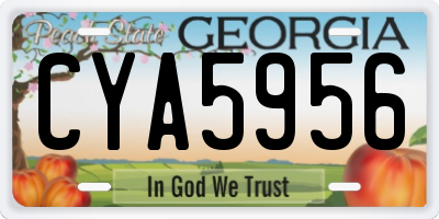 GA license plate CYA5956