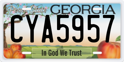 GA license plate CYA5957