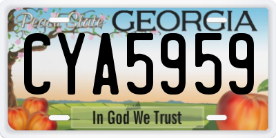 GA license plate CYA5959