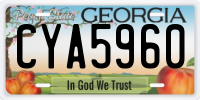 GA license plate CYA5960
