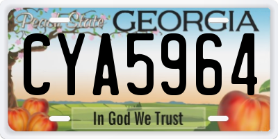 GA license plate CYA5964