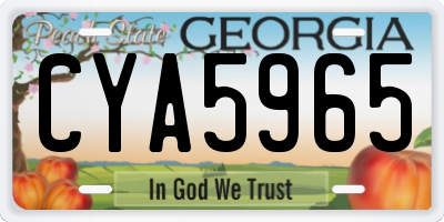 GA license plate CYA5965