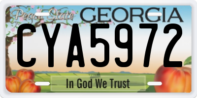GA license plate CYA5972