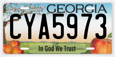 GA license plate CYA5973
