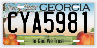 GA license plate CYA5981