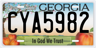 GA license plate CYA5982