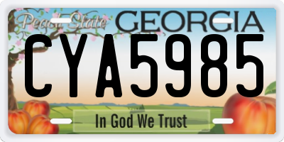 GA license plate CYA5985