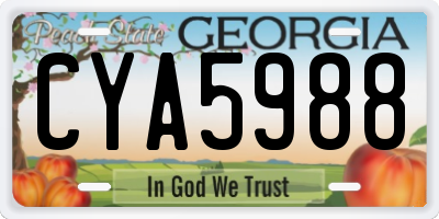 GA license plate CYA5988