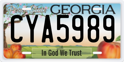 GA license plate CYA5989