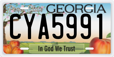 GA license plate CYA5991