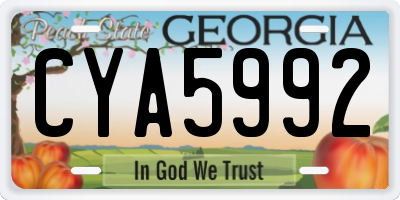 GA license plate CYA5992