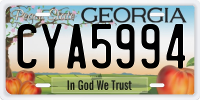 GA license plate CYA5994