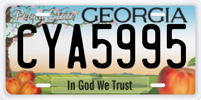 GA license plate CYA5995