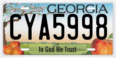 GA license plate CYA5998