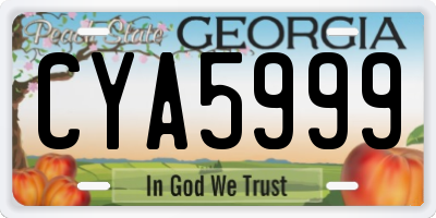 GA license plate CYA5999