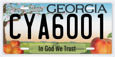 GA license plate CYA6001
