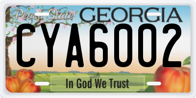 GA license plate CYA6002