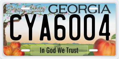 GA license plate CYA6004