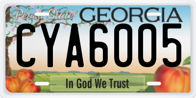 GA license plate CYA6005