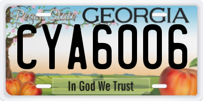 GA license plate CYA6006