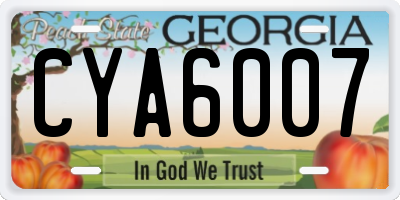 GA license plate CYA6007