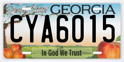 GA license plate CYA6015