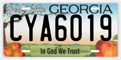 GA license plate CYA6019