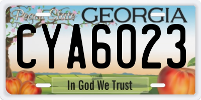GA license plate CYA6023