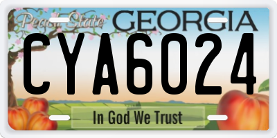 GA license plate CYA6024