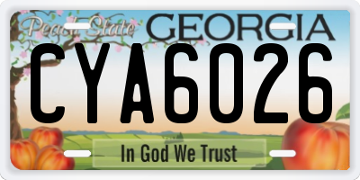 GA license plate CYA6026