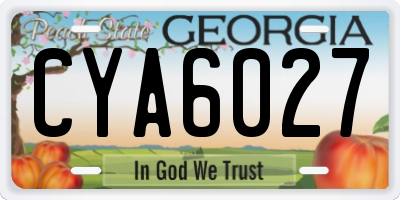 GA license plate CYA6027