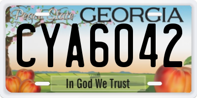 GA license plate CYA6042