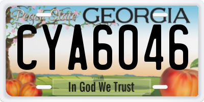 GA license plate CYA6046