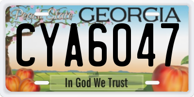 GA license plate CYA6047