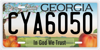 GA license plate CYA6050