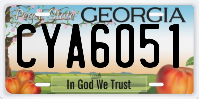 GA license plate CYA6051