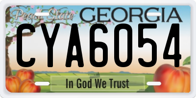 GA license plate CYA6054
