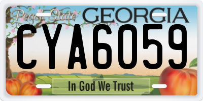 GA license plate CYA6059