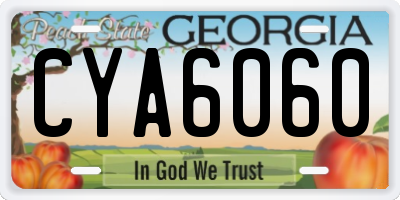 GA license plate CYA6060