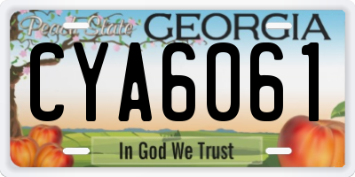 GA license plate CYA6061